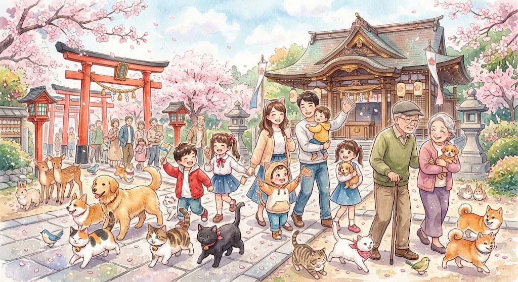 にぎやかな神社
